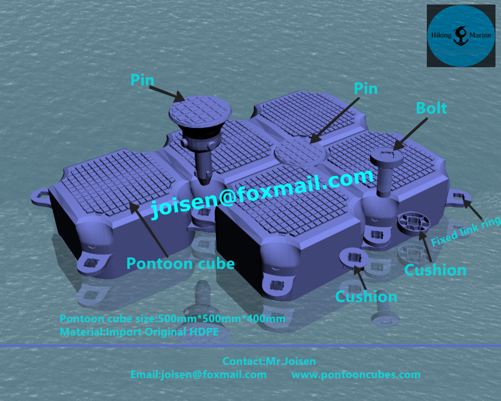 pontoon cubes installation sketch